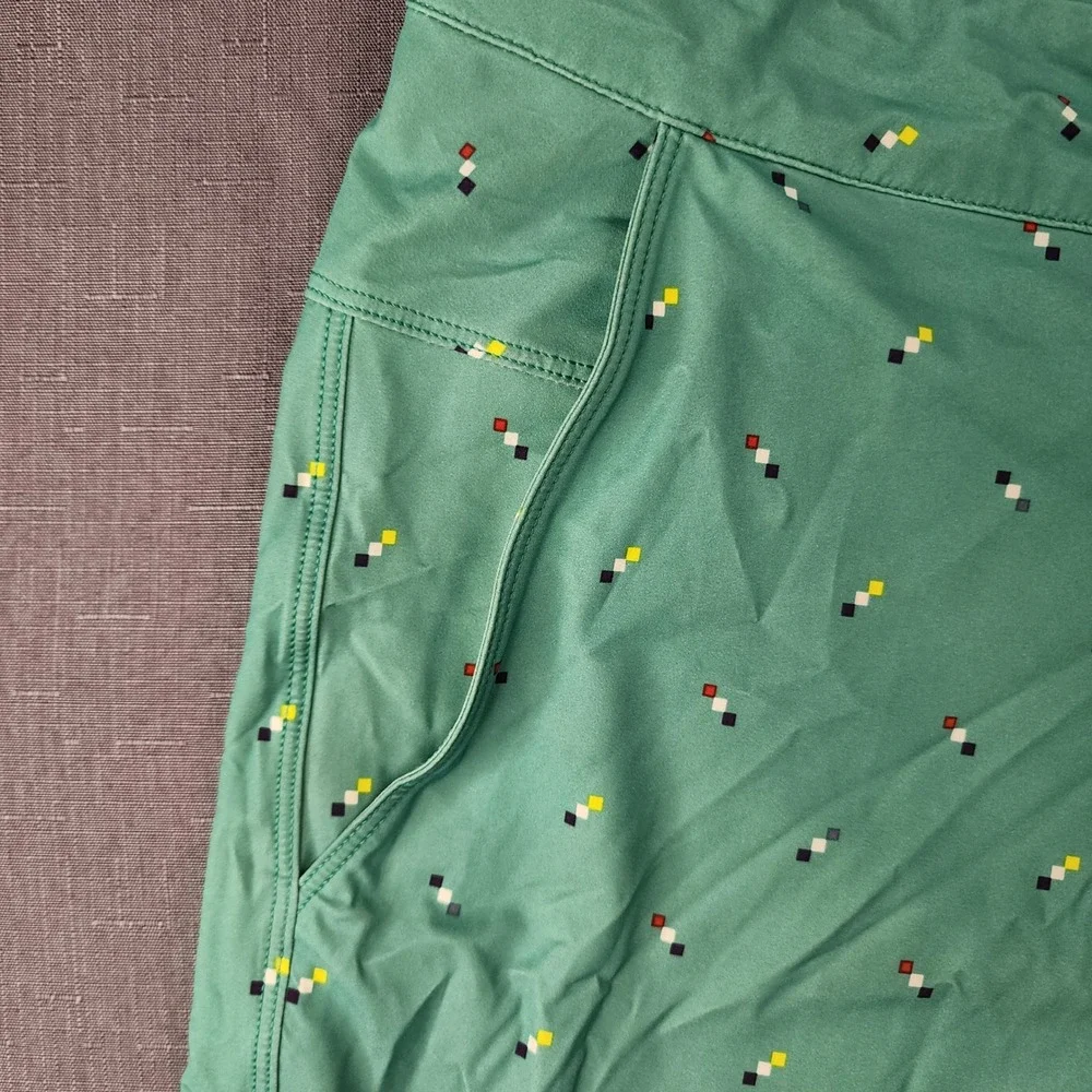Lululemon Mens Swim Shorts Teal Blue Geometric Print Board Shorts Size 36